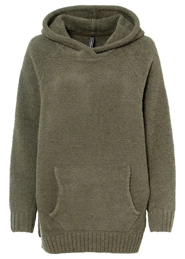 Pull à capuche en maille peluche