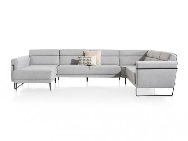 Hoekzetel FISKARDO met designpoot en pocketveren - Grijs