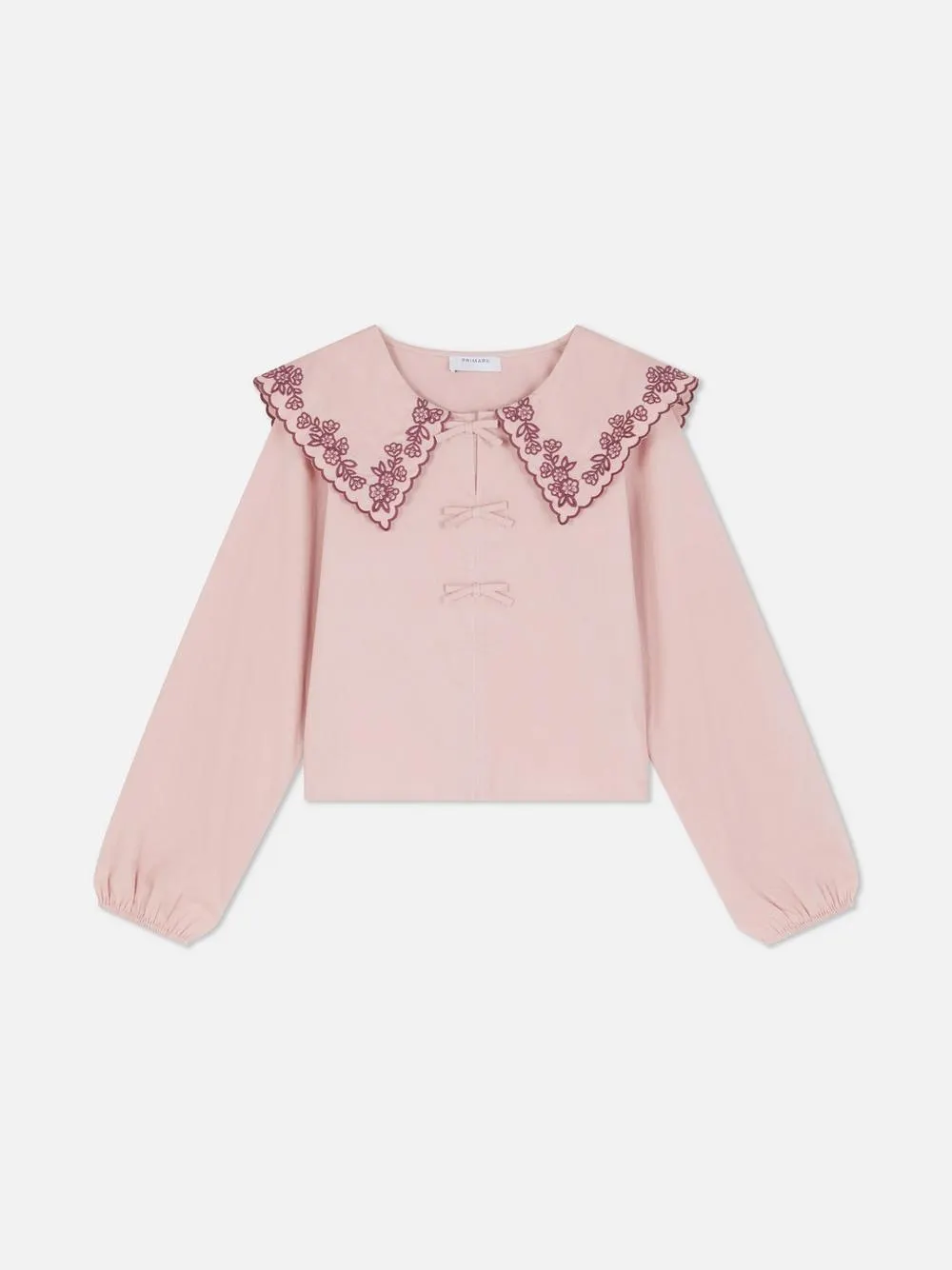 7-15 ans | Chemisier à fleurs brodées et col