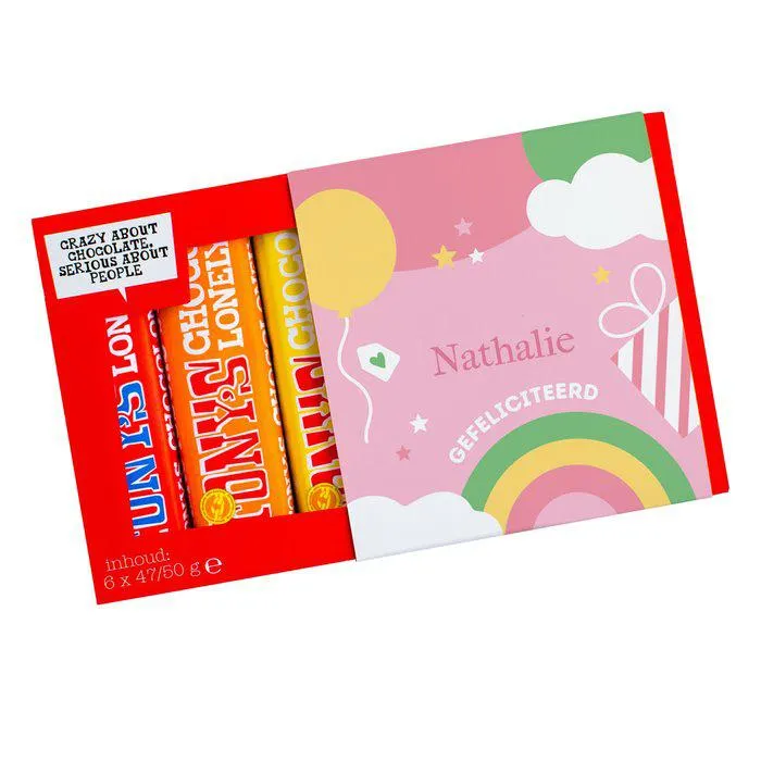 Tony’s Chocolonely | Proeverijtje | Gefeliciteerd met eigen naam | 300g