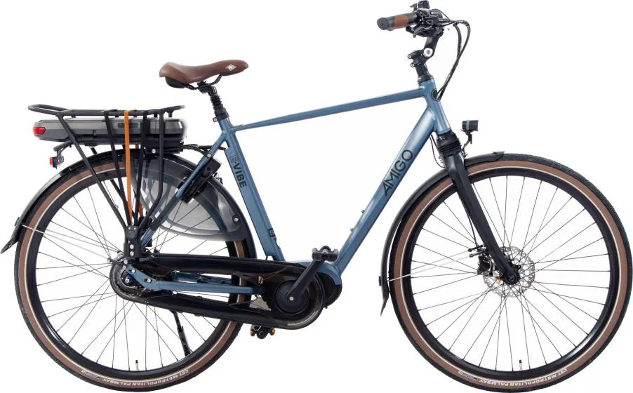 AMIGO E-Vibe S3 375Wh 28 Inch Heren 8V Hydraulische schijfrem Lichtblauw