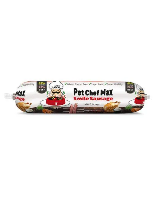 Pet Chef Max Smile Sausage - Hondenvoer - Rund Kip 400 g