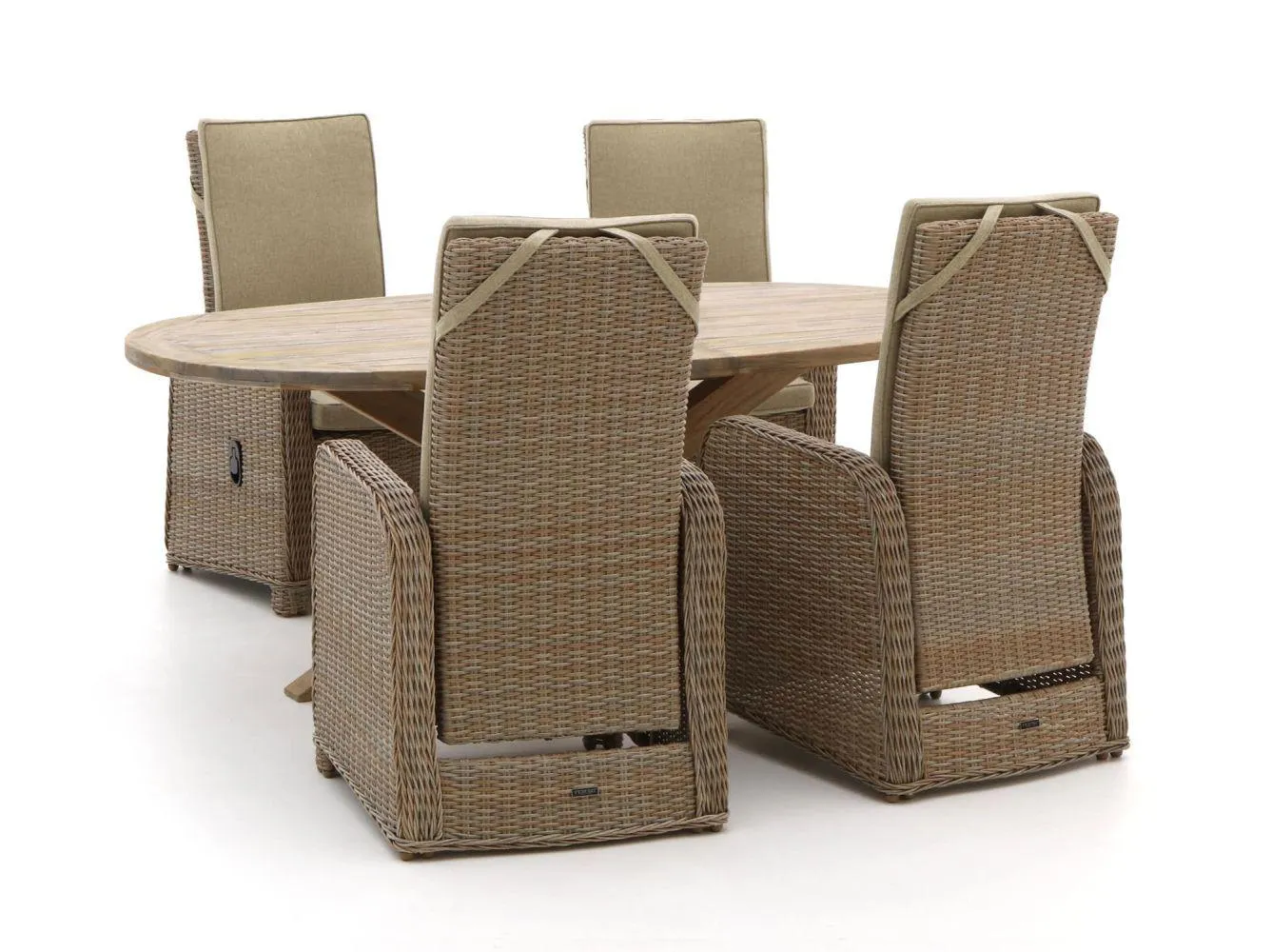 Intenso Umbria/ROUGH-Y Ellips 200cm dining tuinset 5-delig verstelbaar