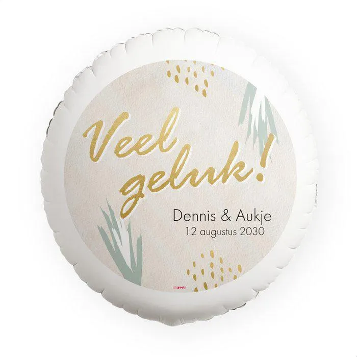 Ballon | Veel geluk | met eigen namen en jaartal