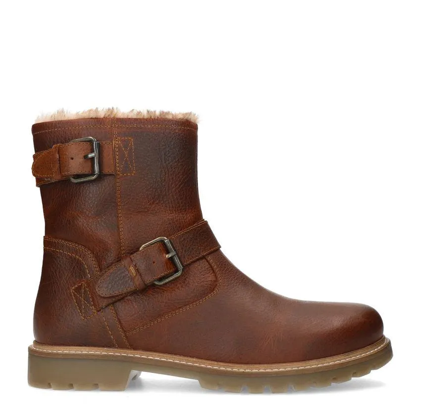 Cognac leren boots