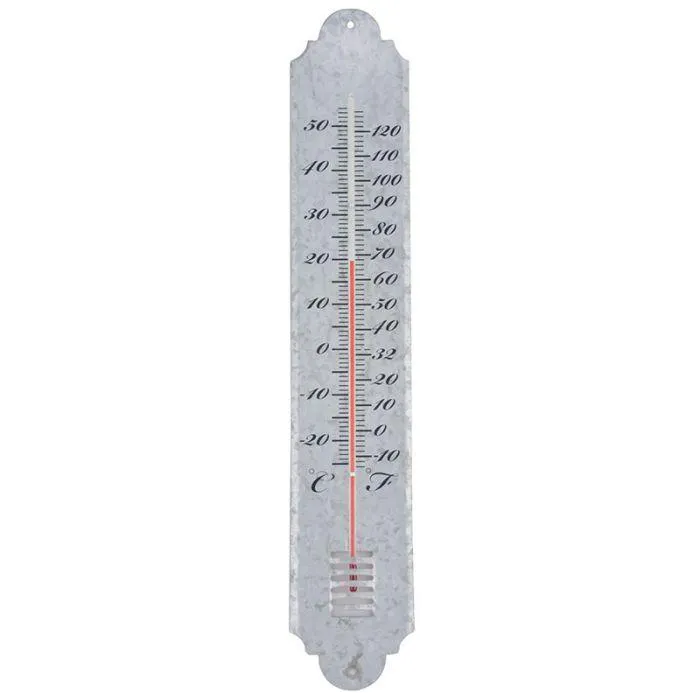 Thermometer oud zink 50cm