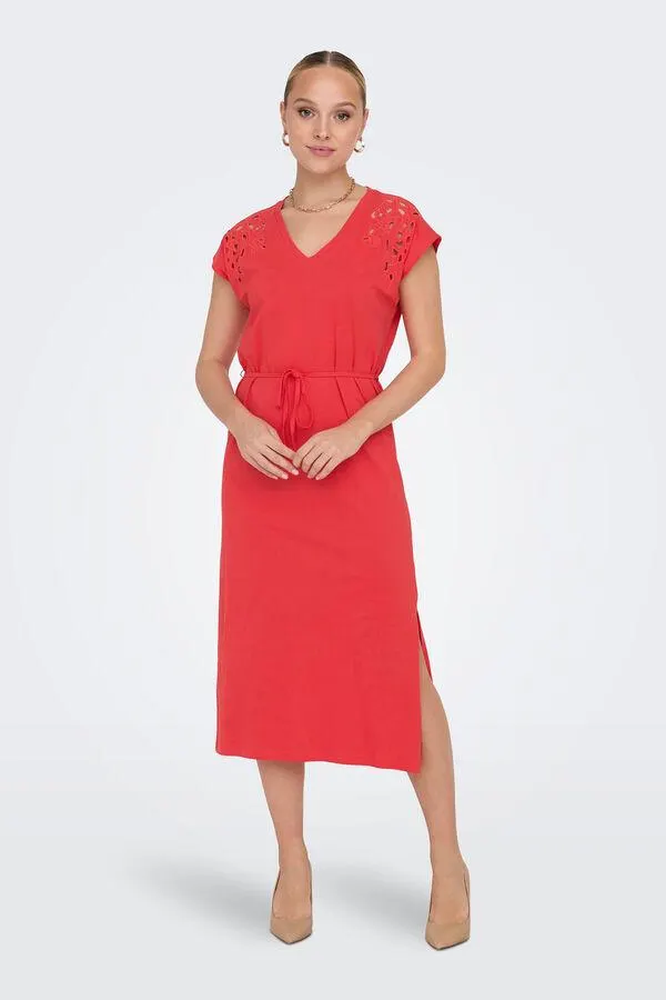 Vestido midi escote V