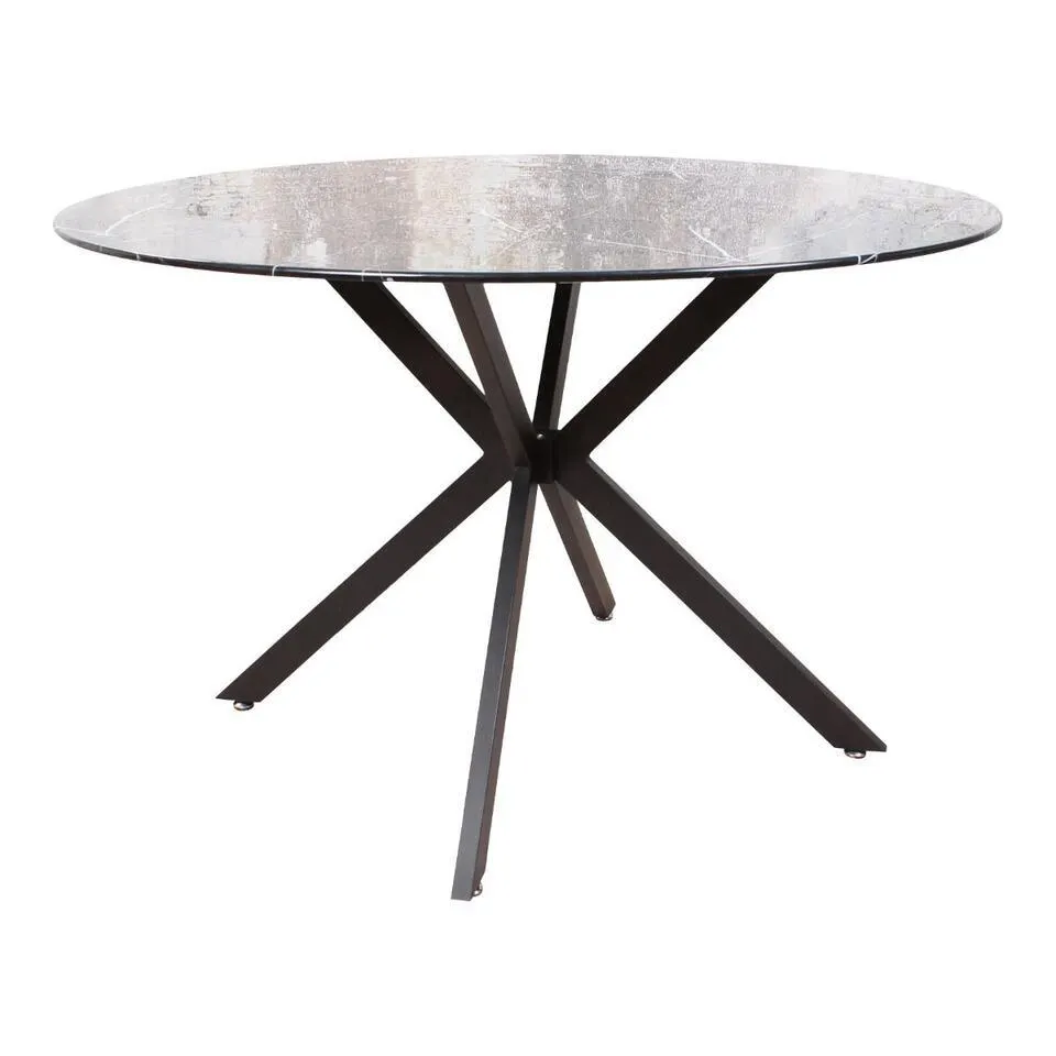 DS4U - Gino eettafel marmerlook 120cm zwart
