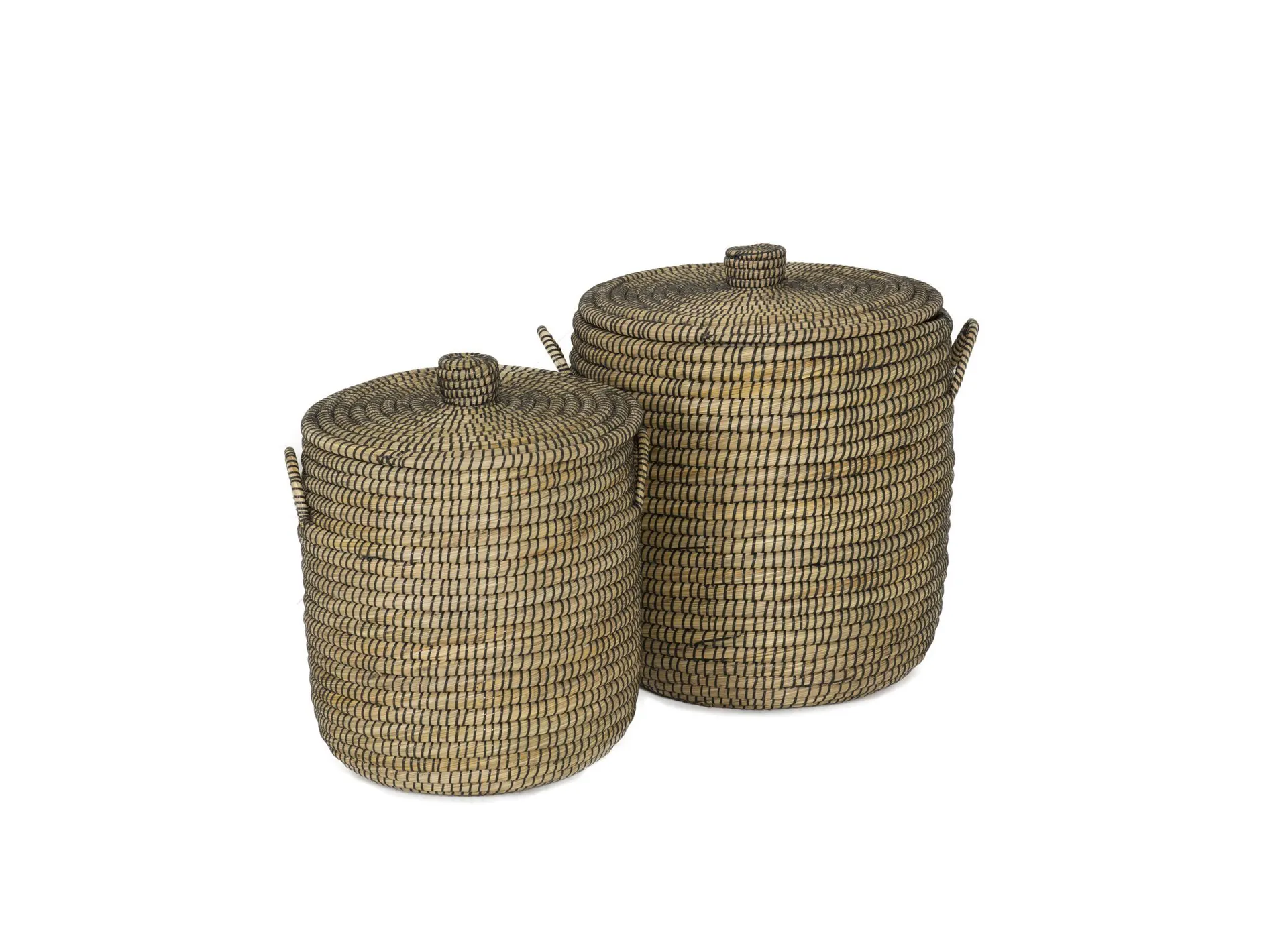 Linnenmand Yasuke Ø45x50/Ø40x45cm set van 2 naturel