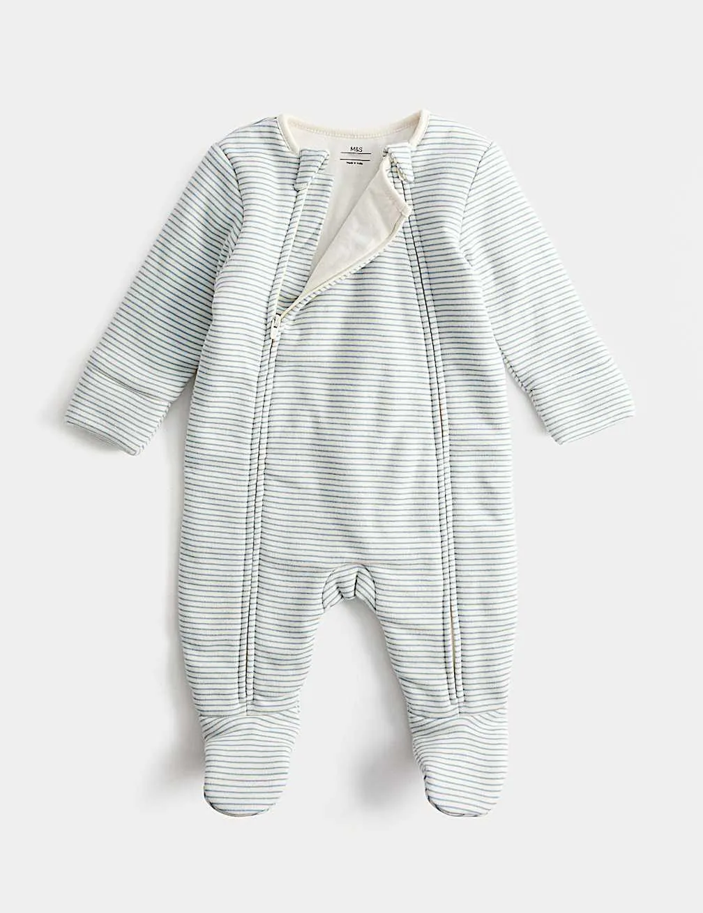Pure Cotton 2.5 Tog Double Zip Sleepsuit (0-12 Mths)