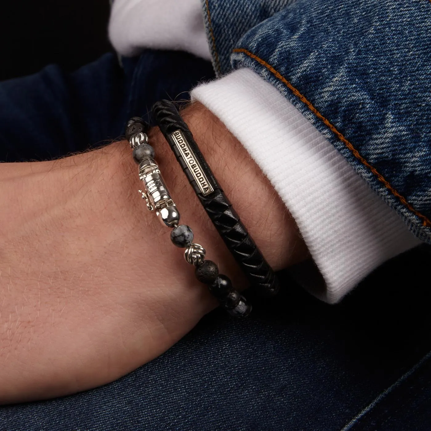 Komang Zwarte Leer Armband met 925 Sterling Zilveren Sluiting BTB162BL (Lengte 19.00 - 21.00 cm)