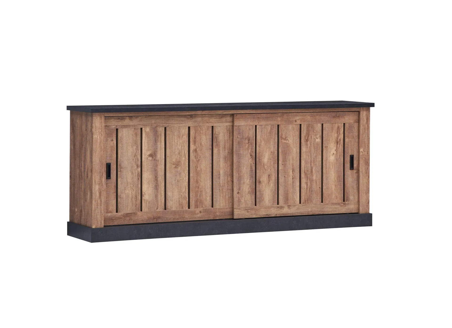 Dressoir Etienne 221cm - decor - industriële eik & zwart