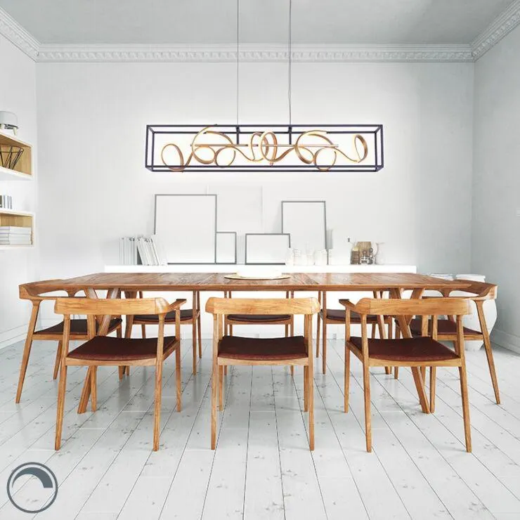 Fekete függőlámpa, arany, LED-del és fényerő-szabályozóval - Krisscross