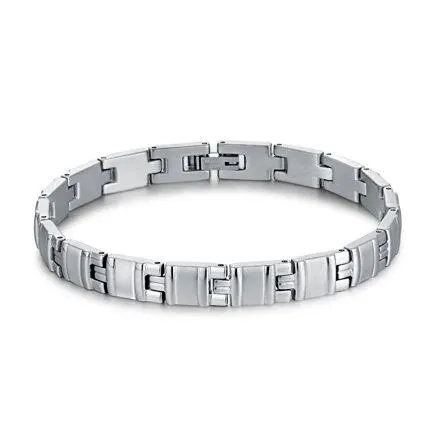 Armband in edelstaal, rechthoekige schakels