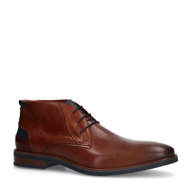 Cognac leren veterboots