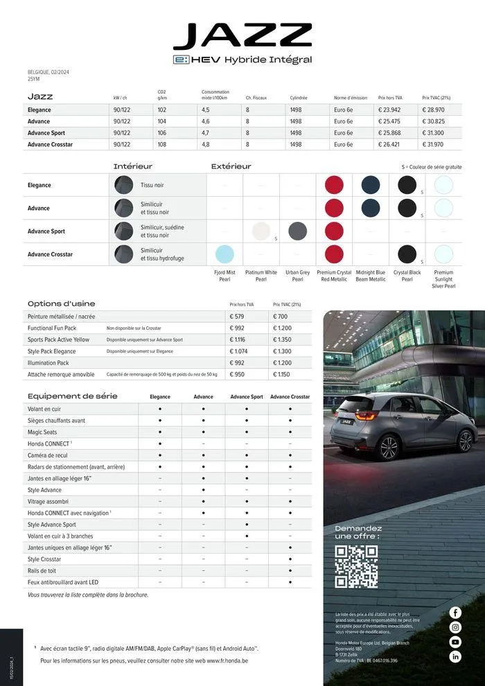 Honda Jazz e:HEV — Liste de prix_ van 16 februari tot 16 februari 2025 - folder pagina 2