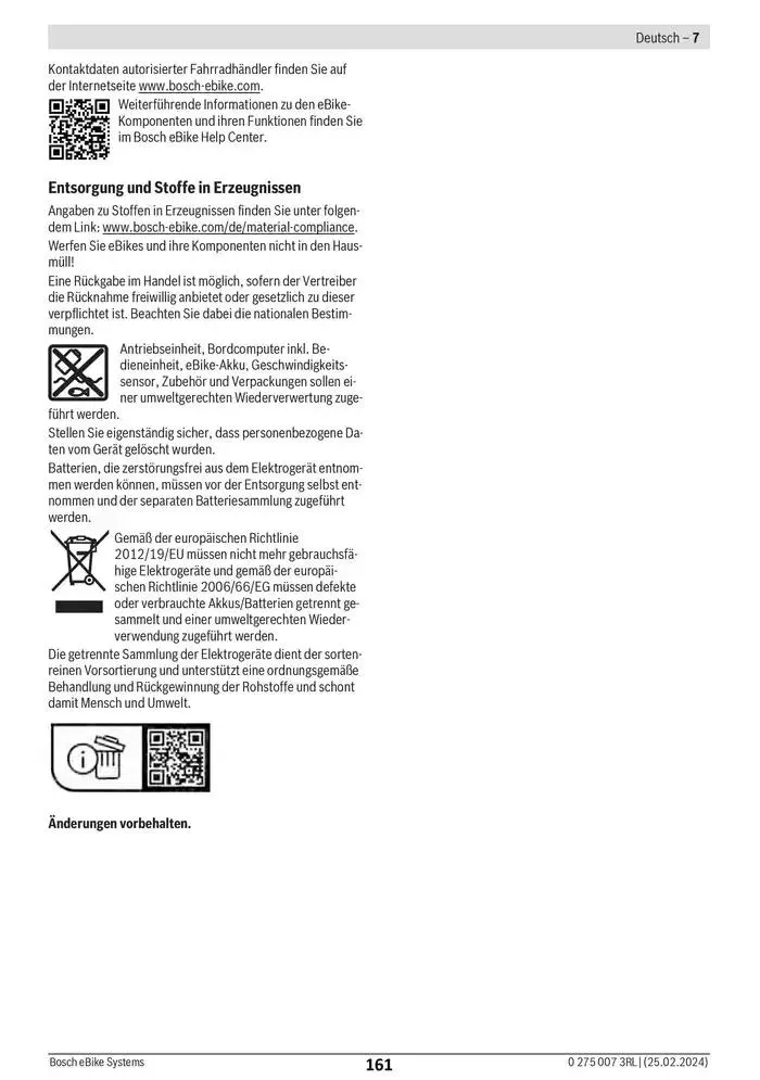 Electric Bike Manual van 12 februari tot 12 augustus 2025 - folder pagina 161