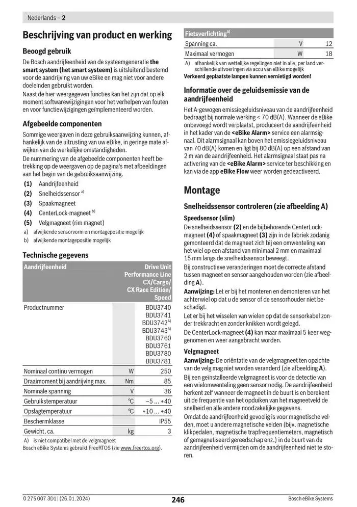 Electric Bike Manual van 12 februari tot 12 augustus 2025 - folder pagina 246