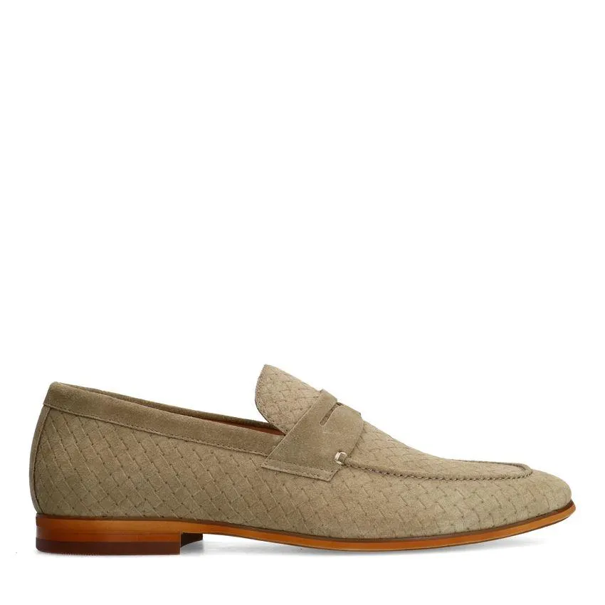 Taupe suède loafers
