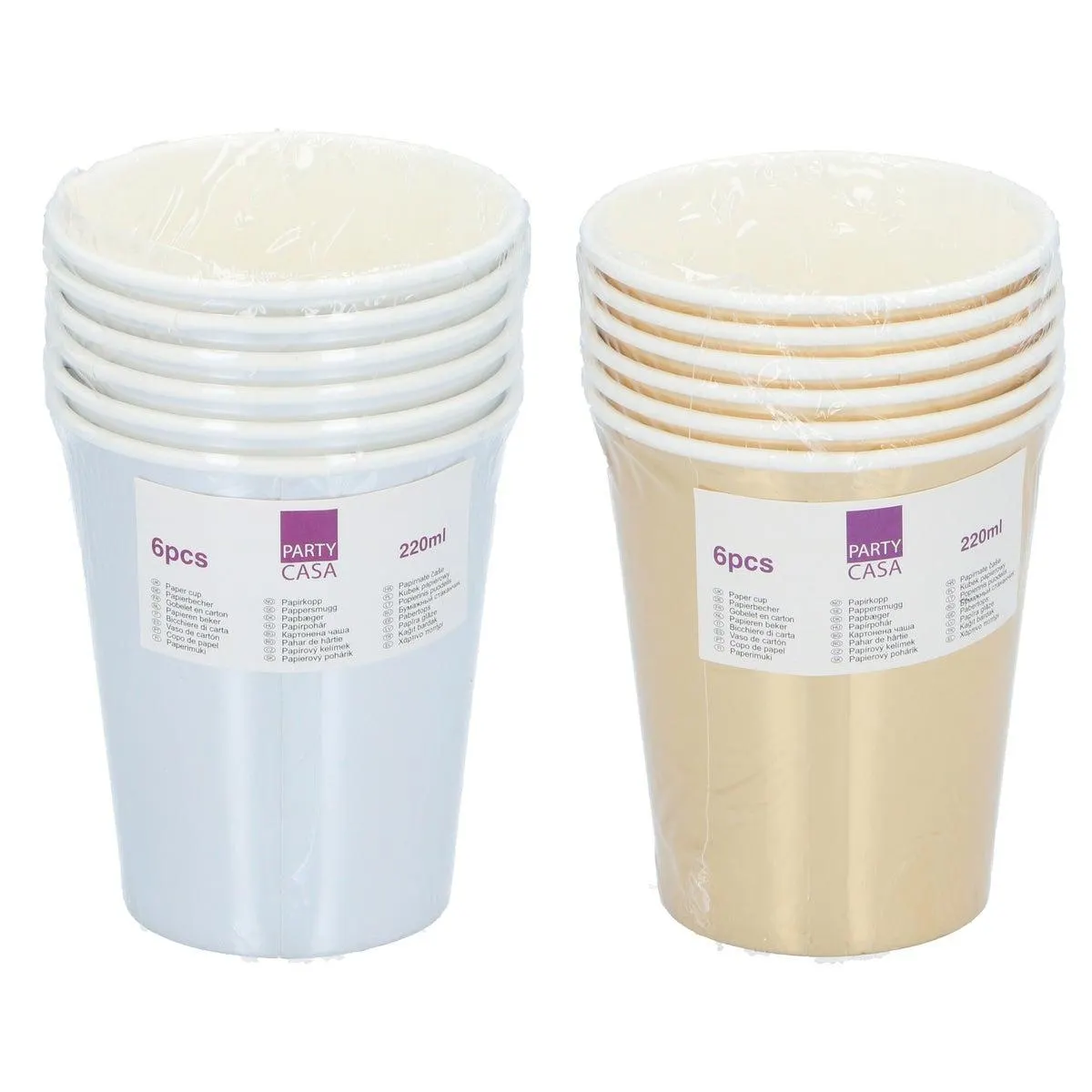 Beker papier 6st 2 assorti