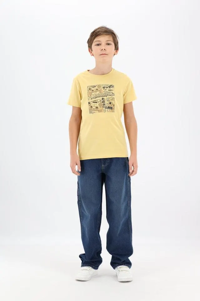 Geel T-shirt met print game controller