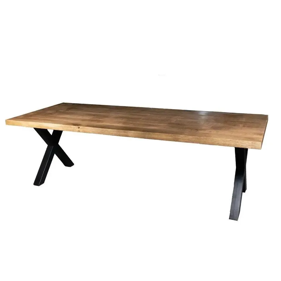 Eettafel Mangohout - 300x100x76cm - Metaal - Duncan