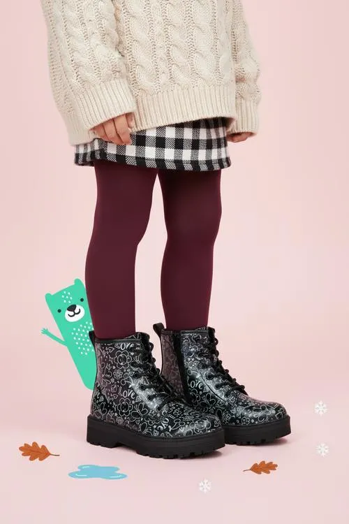 Skechers Gravlen Hi Veterboots Zwart Meisjes