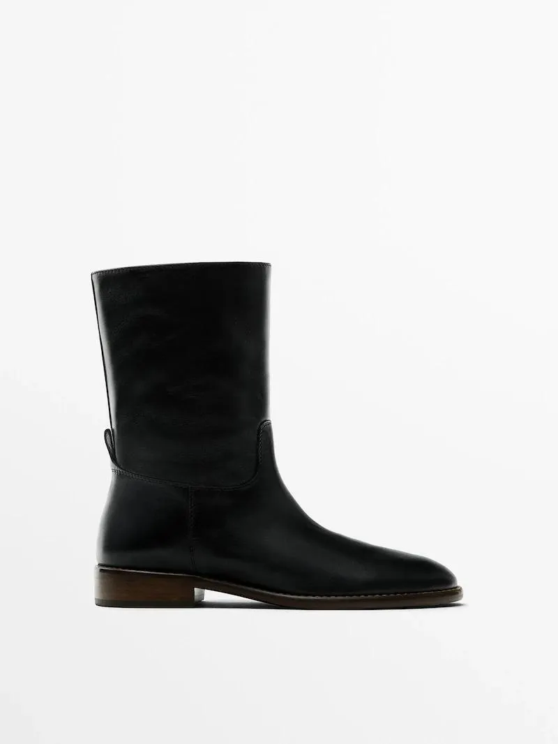 Heeled lined ankle boots