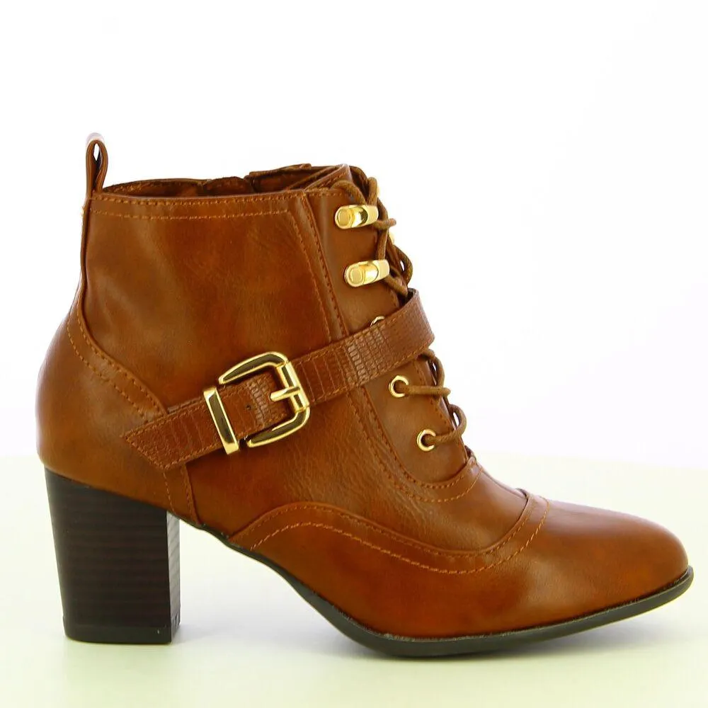 Ken Shoe Fashion - Camel - Enkellaarzen