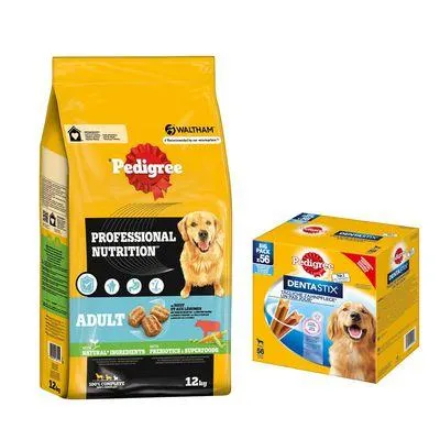 Pedigree Professional Nutrition 12 kg + 56 friandises Dentastix : - 15 % !