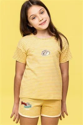 Pyjama Woody - geel-lila streep