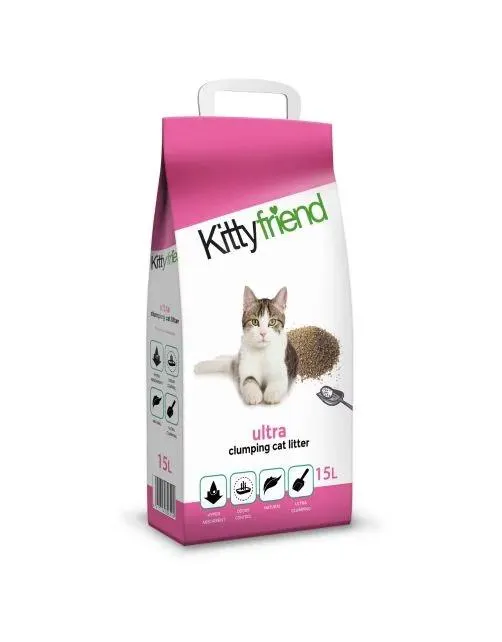 Kitty Friend Ultra Clumping - Kattenbakvulling - 15 l
