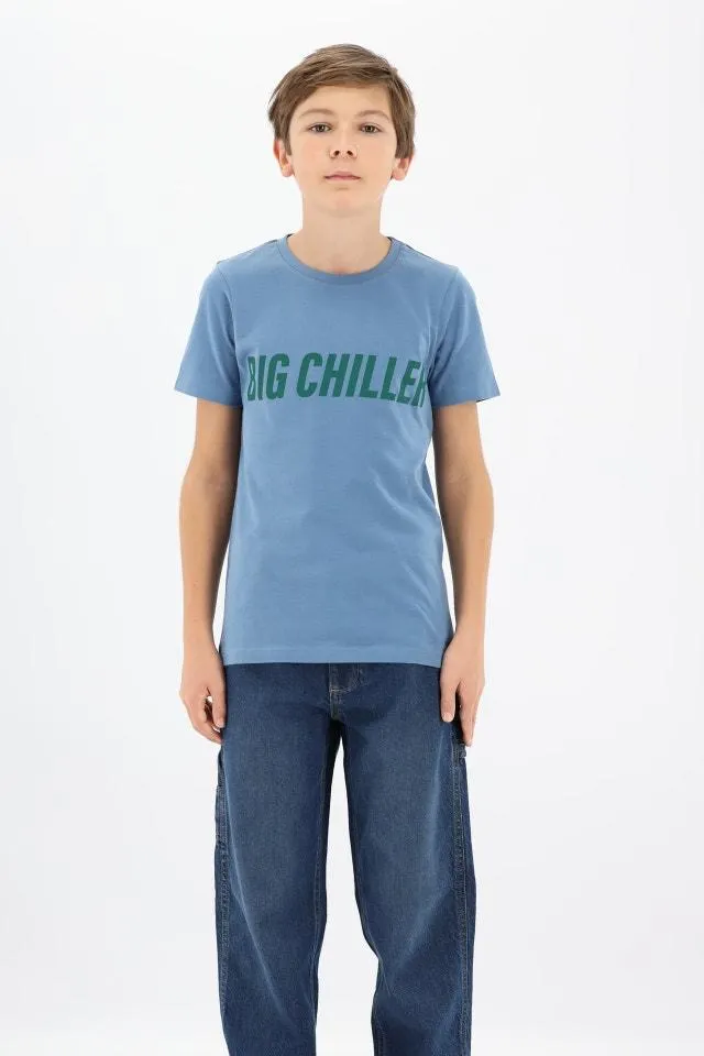Blauw T-shirt "Big Chiller"