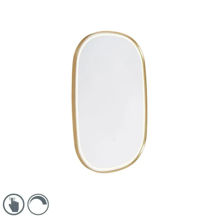 Badkamerspiegel goud incl. LED met touch dimmer ovaal - Miral