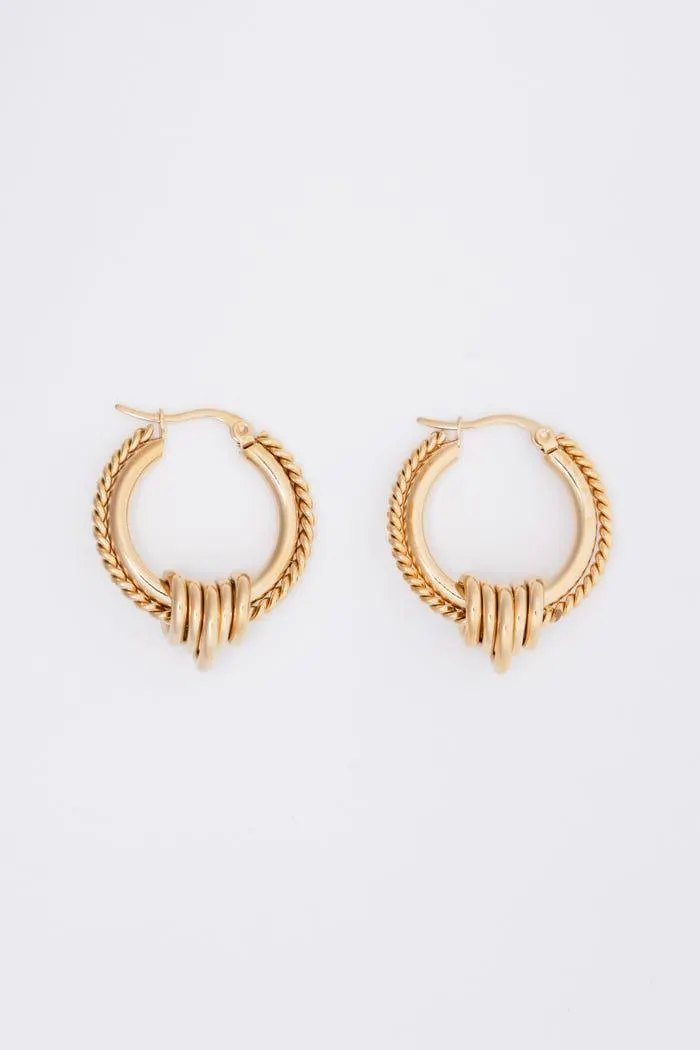 Oorbellen met kleine ringen stainless steel