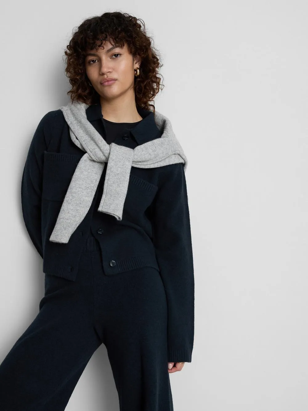 Veste en maille à poche plaquée