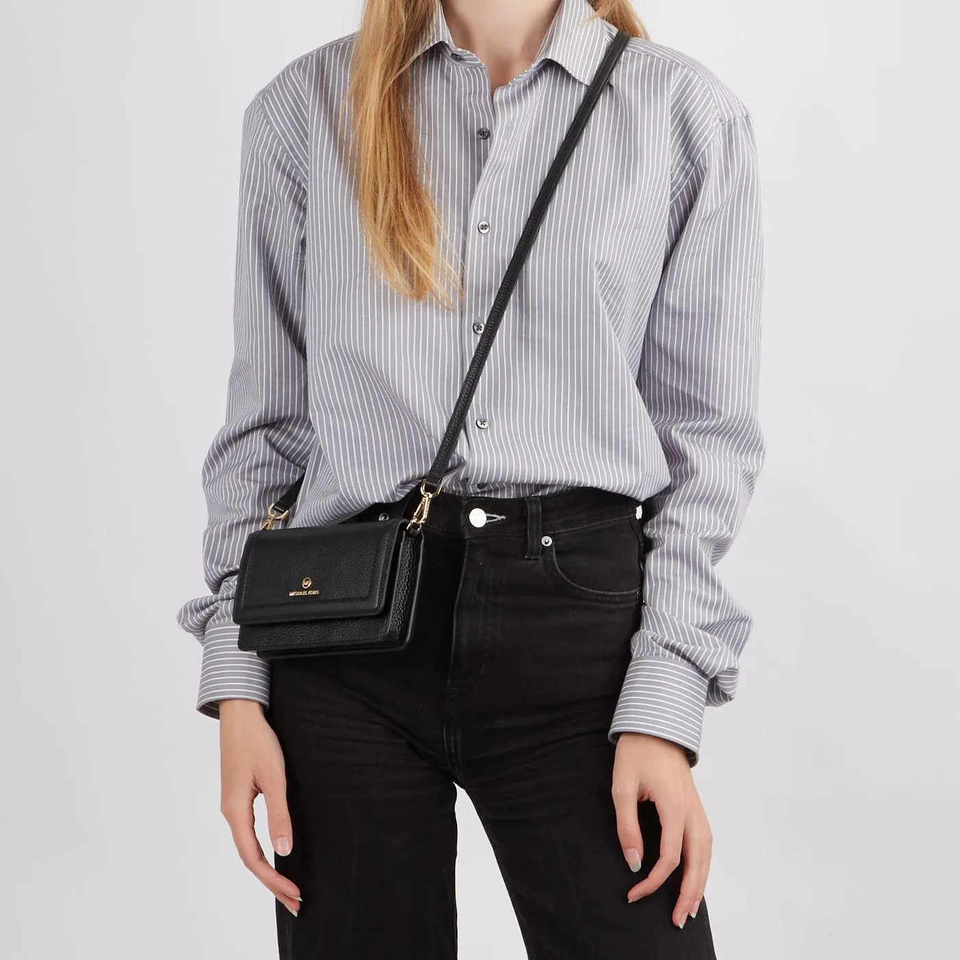 Jet Set Charm Zwarte Leren Telefoontasje 32S1GT9C5L-001