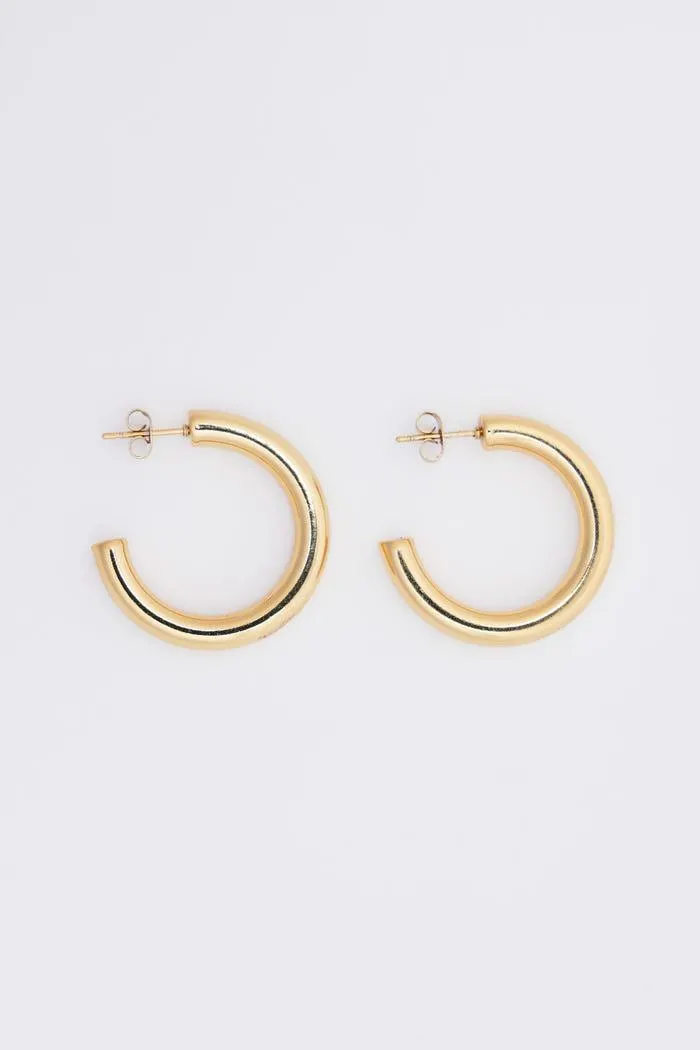 Oorbellen ringen breed stainless steel