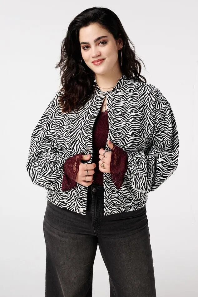 Zebra bomber jacket