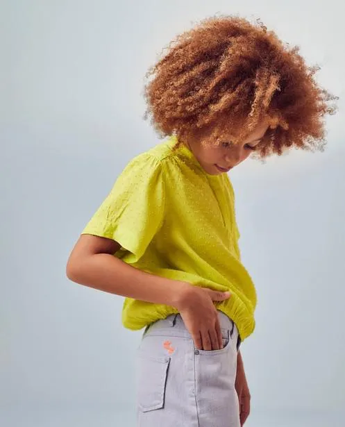 Blouse met metaaldraad, communie