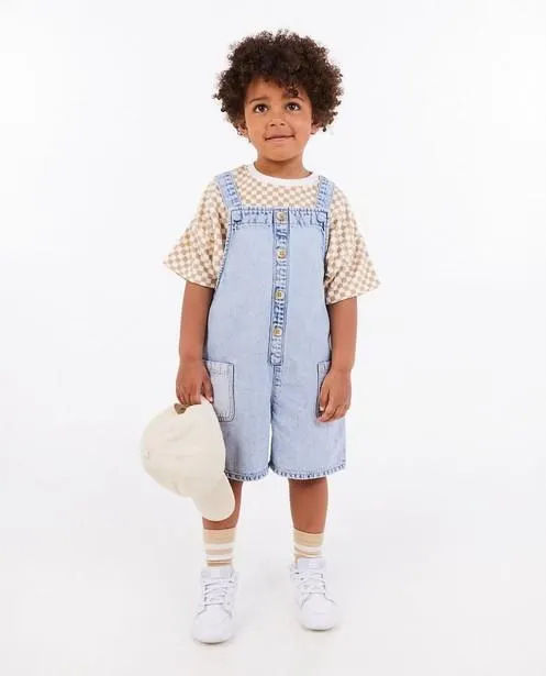 Unisex jeanssalopette, 3-8 jaar