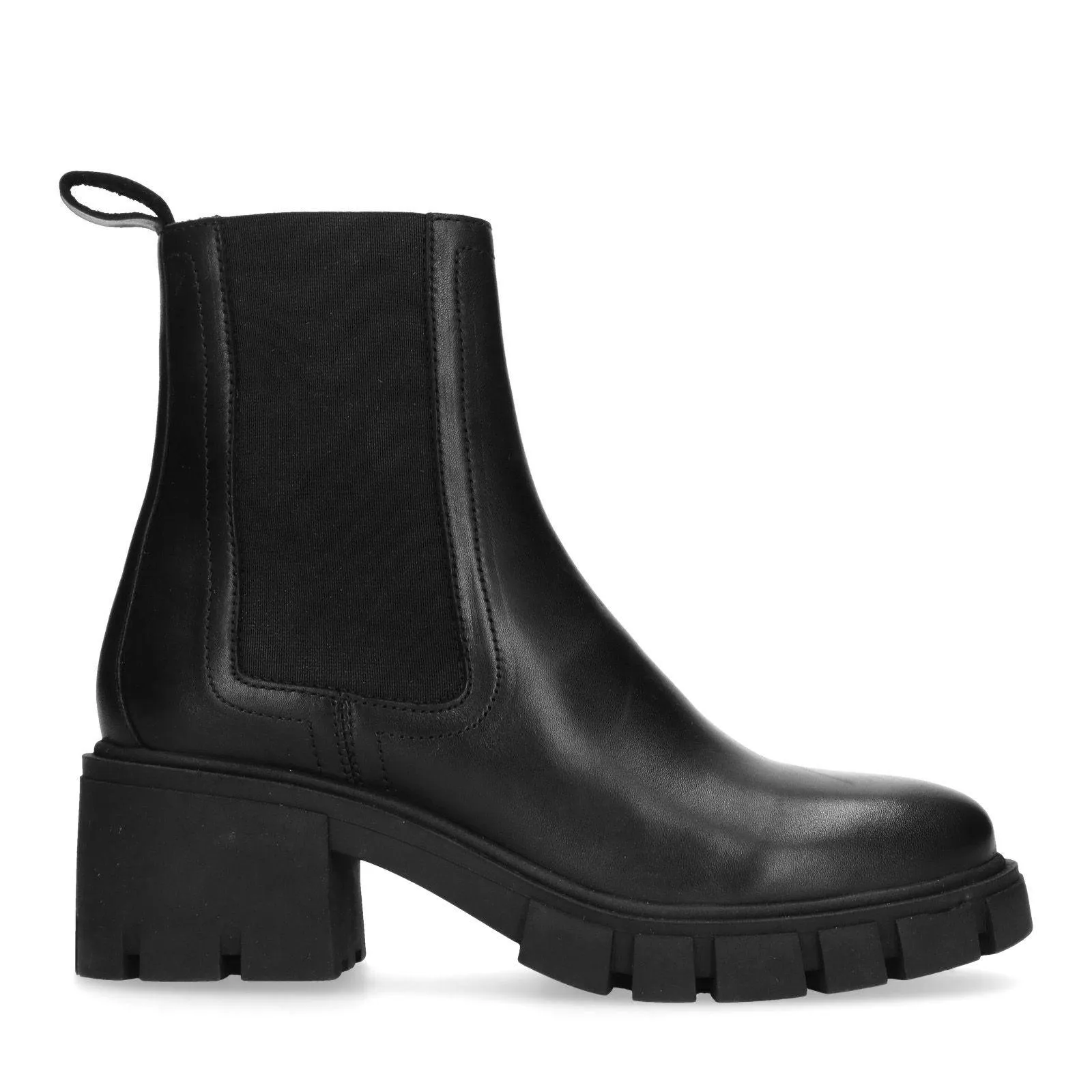 Zwarte chelsea boots met blokhak