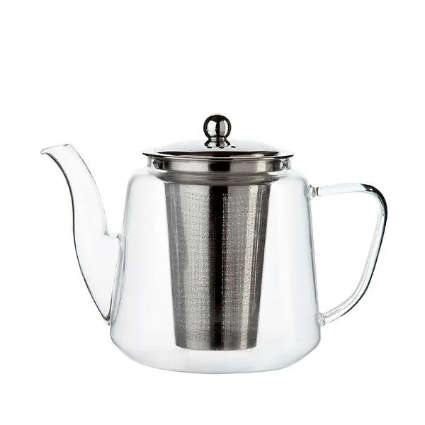 Theepot met theezeefje, recht, glas, 1.1 l
