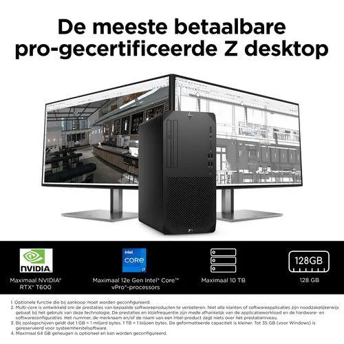 HP Z1 G9 Tower Intel® Core™ i7 i7-12700 16 GB DDR5-SDRAM 512 GB SSD NVIDIA GeForce RTX 3060 Windows