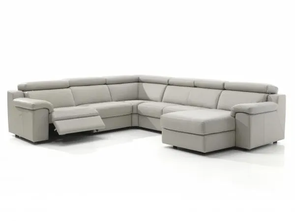 CALIA Hoeksalon MAMBO met relax - Beige leder