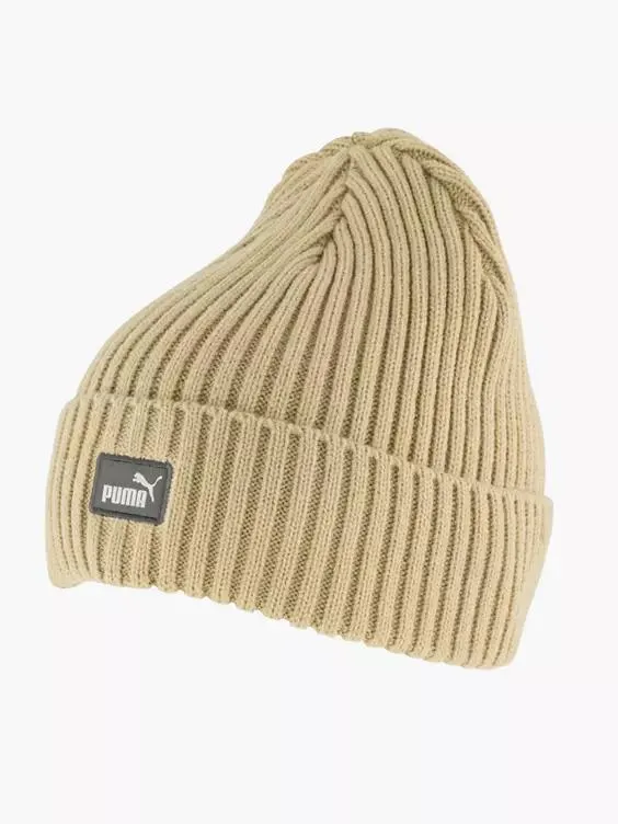 Zandkleurige Puma Classic Cuff Beanie