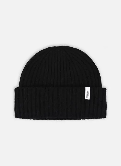 Selected Homme Slhmerino Wool Beanie W Zwart