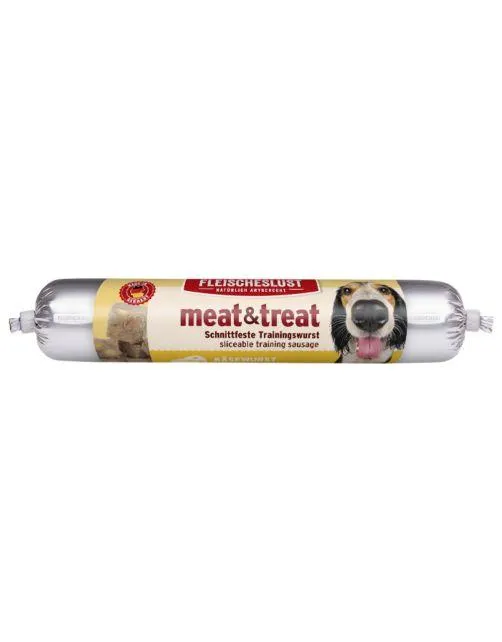 Fleischeslust Singleshot - Meat & Treat Cheese Sausage - Hondenvoer - Vlees Kaas 80 g