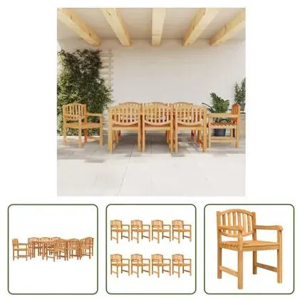 vidaXL - Bois - Ensemble à manger de jardin 9 pcs Bois de teck solide - 315793