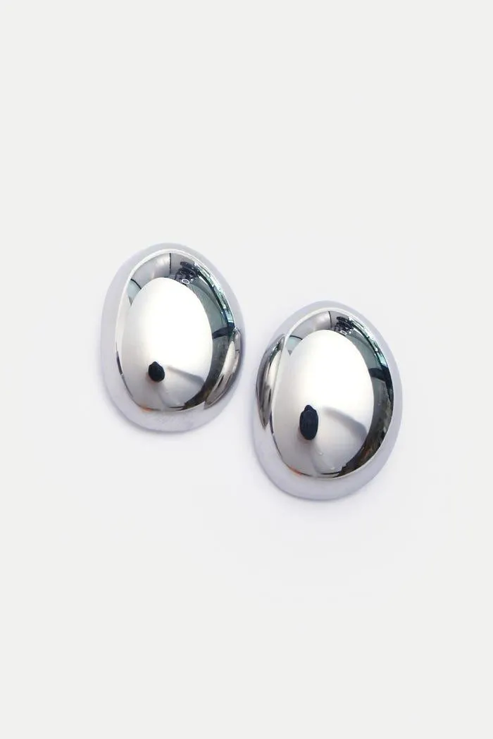 Oorbellen druppel breed stainless steel